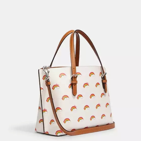 COACH Pride Bags Mollie Tote 25 With Rainbow Heart Print NWT Authentic 🌈 - Picture 2 of 15